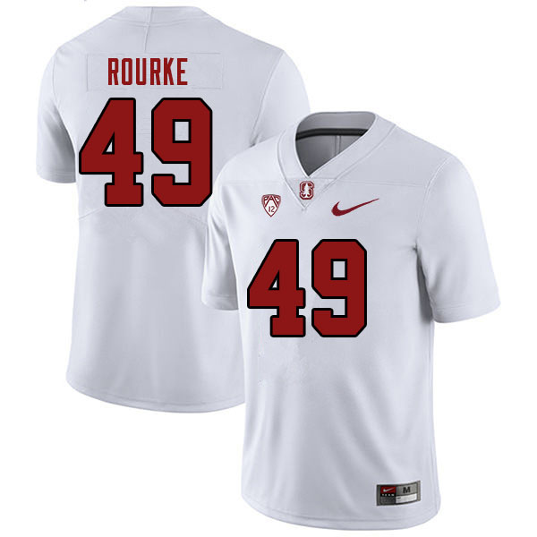 Men #49 Adam Rourke Stanford Cardinal College Football Jerseys Stitched Sale-White - Click Image to Close